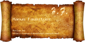 Hanus Fausztusz névjegykártya
